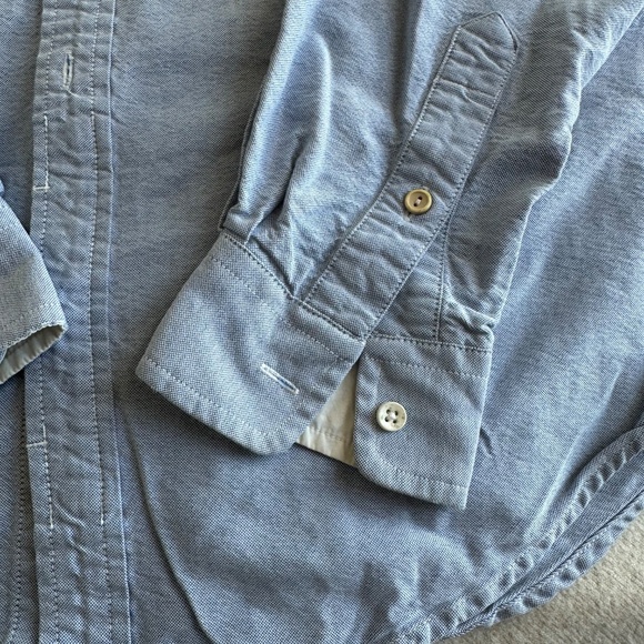 Trovata Oxford cloth button-down shirt in blue, size S - Picture 3 of 4
